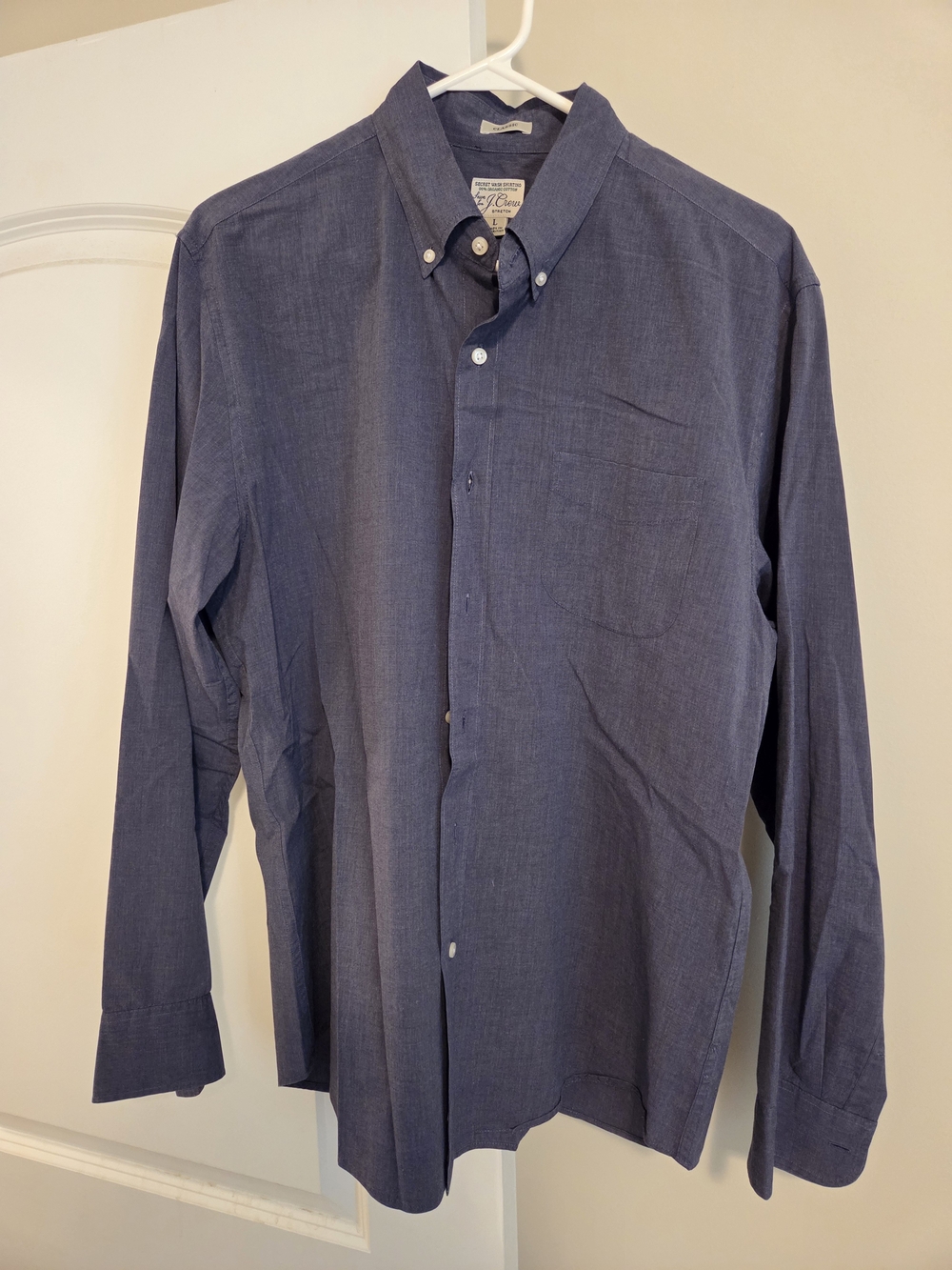 J. Crew Men's Long-Sleeve Button-Down Shirt - Navy Blue